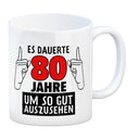 Witziger Kaffeebecher für den 80. Geburtstag mit Motiv: Gutes Aussehen