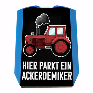 Hier parkt ein Ackerdemiker Traktor Parkscheibe mit 2 Einkaufswagenchips