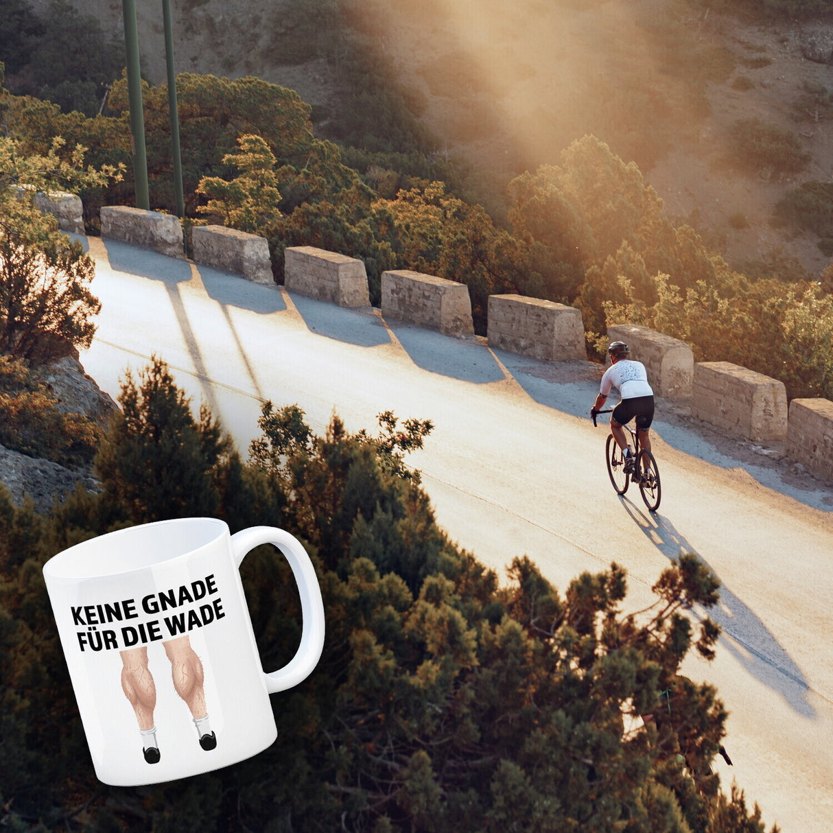 Keine Gnade für die Wade Kaffeebecher für Fahrradfahrer