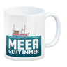 Meer geht immer Kaffeebecher mit Boot für Urlauber