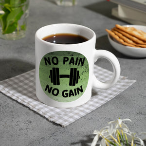 No pain no gain Fitness Kaffeebecher mit Hantel