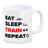 Eat Sleep Train Repeat Fitness Kaffeebecher