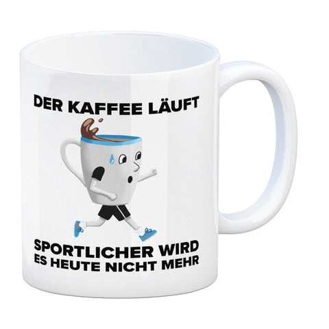 Der Kaffee läuft - sportlicher wird es nicht mehr - Sportmuffel Kaffeebecher