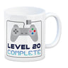 20. Geburtstag Kaffeebecher mit lustigem Spruch: Level 20