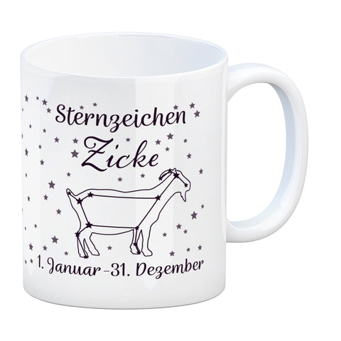 Sternzeichen Zicke Kaffeebecher mit Sternenhimmel