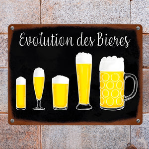 Die Evolution des Bieres Metallschild für Biertrinker