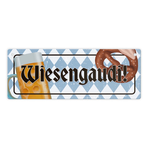Wiesengaudi Metallschild mit bayrischem Motiv