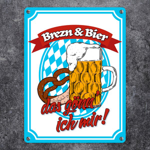 Brezn & Bier, das gönn' ich mir Metallschild