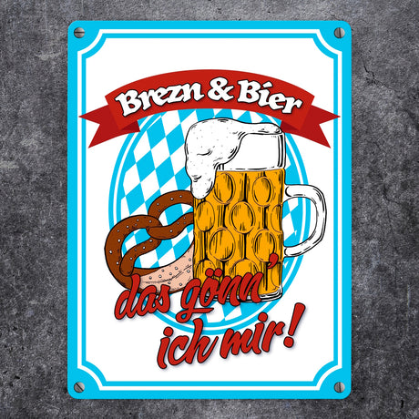 Brezn & Bier, das gönn' ich mir Metallschild