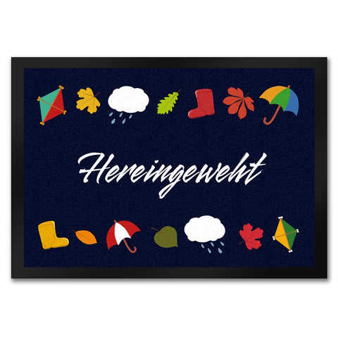 Hereingeweht Fußmatte mit Herbst-Motiven