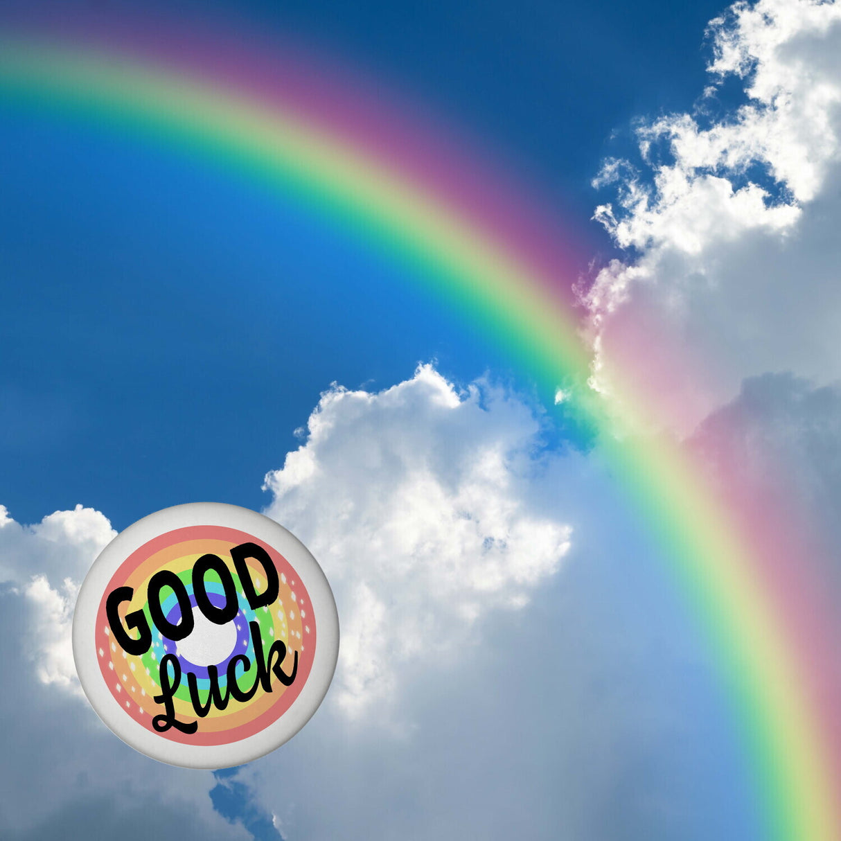 Good Luck Kühlschrankmagnet mit Regenbogen