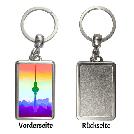 Berlin Skyline Schlüsselanhänger in Regenbogenfarben