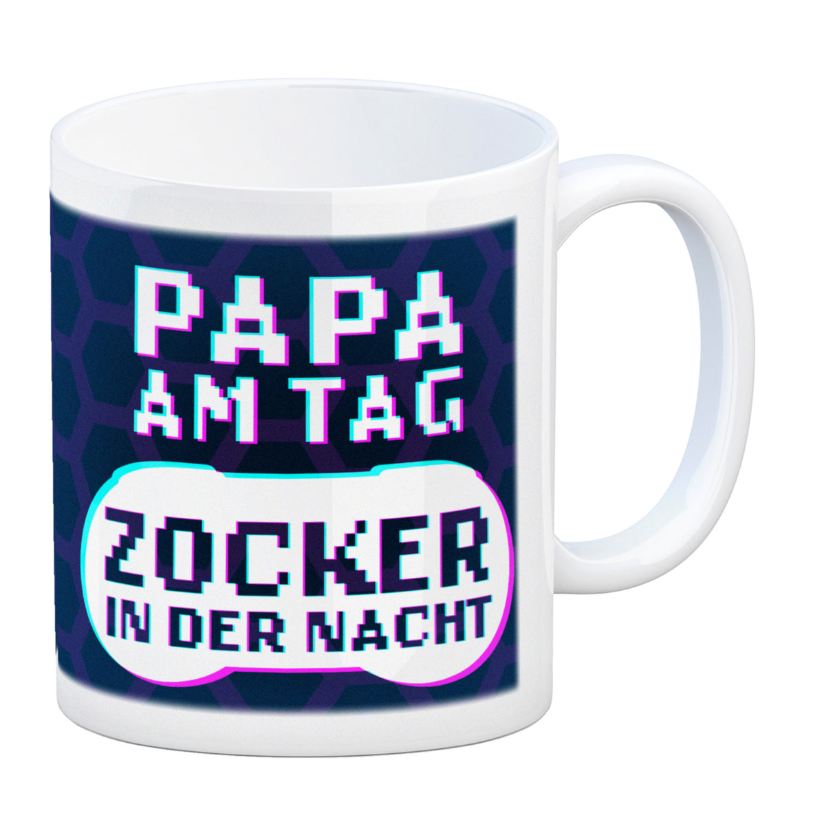 Papa am Tag - Zocker in der Nacht Kaffeebecher für Gamer und Väter
