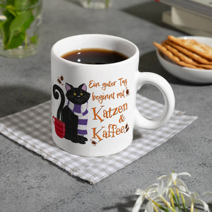 Ein guter Tag beginnt mit Katzen & Kaffee Kaffeebecher