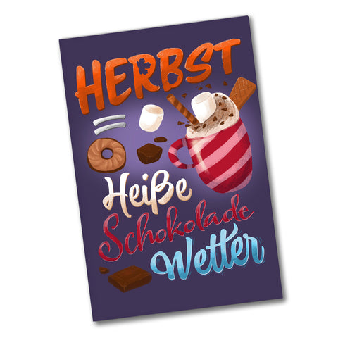 Herbst = Heiße Schokolade Wetter Souvenir Magnet