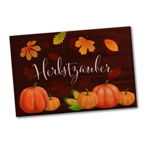 Herbstzauber Souvenir Magnet mit Kürbissen und Laub