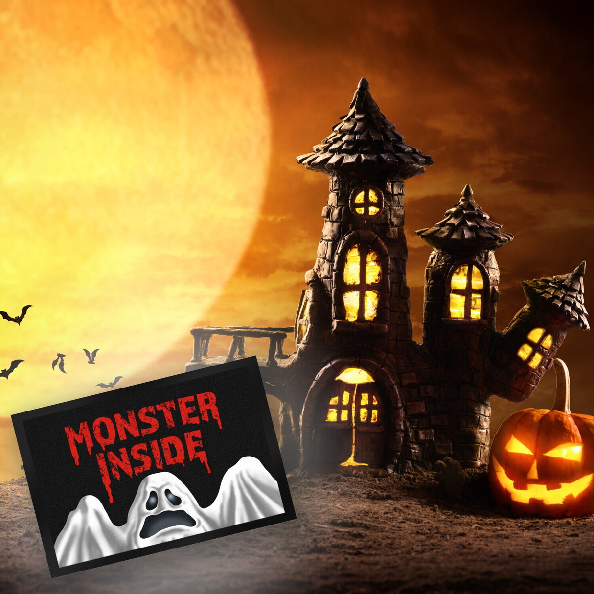 Monster Inside Halloween Fußmatte mit gruseligem Geist Motiv