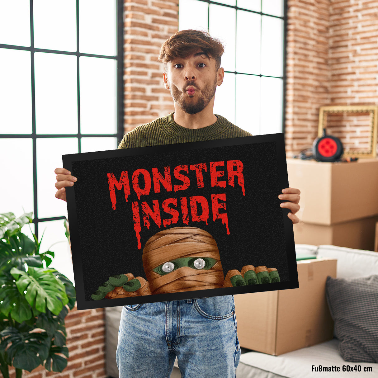 Monster Inside Halloween Fußmatte mit gruseligem Mumie Motiv