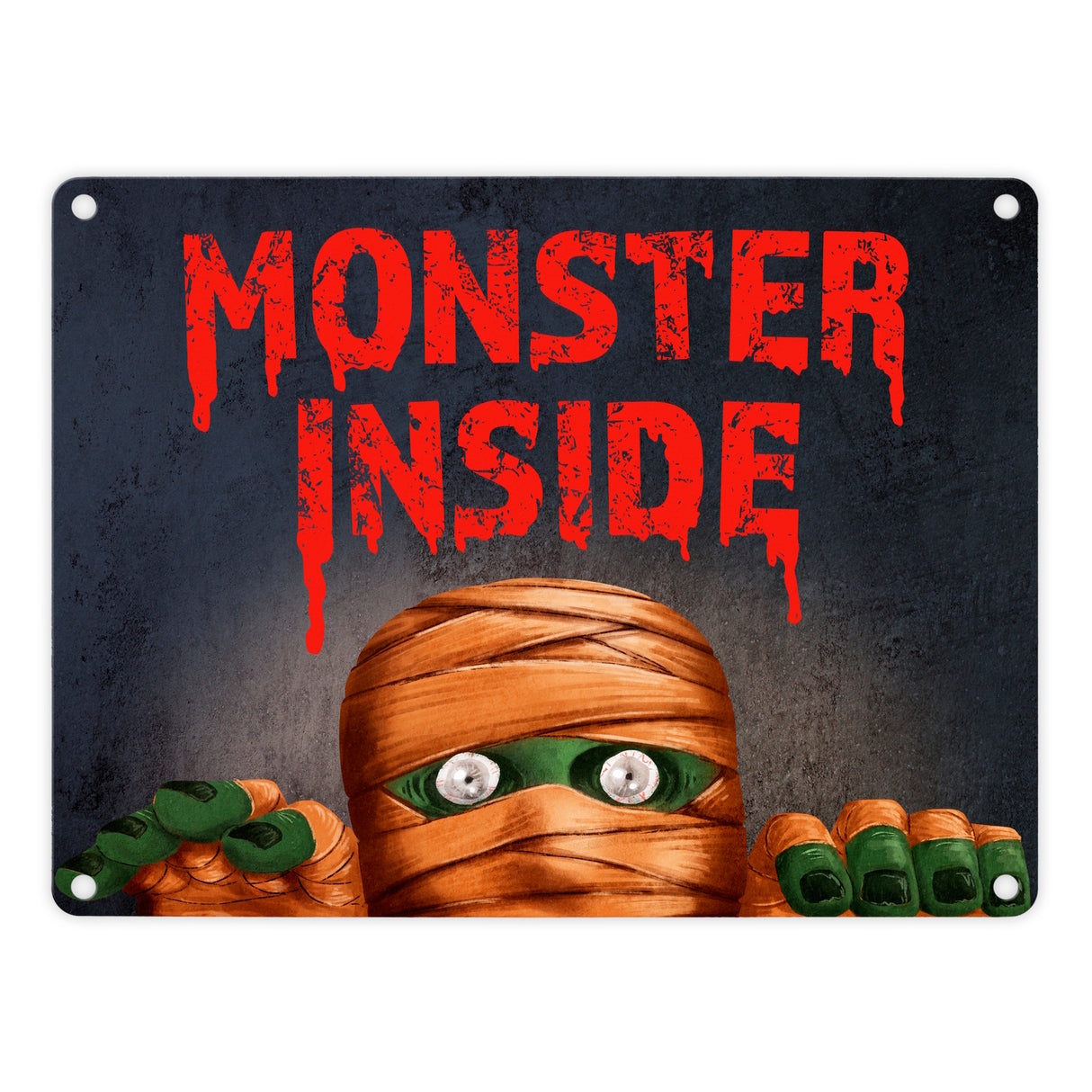 Monster Inside Halloween Metallschild mit gruseligem Mumie Motiv