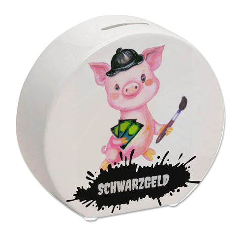 Schwarzgeld Spardose mit Schweinchen Motiv