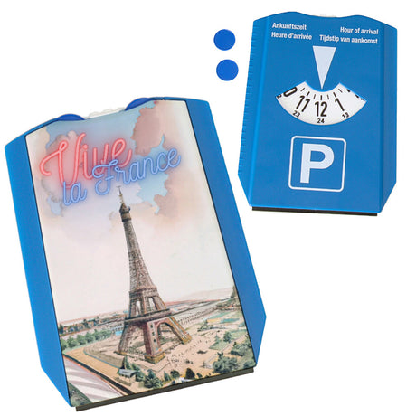 Vive la France Eiffelturm Parkscheibe im retro Look zum Thema Paris