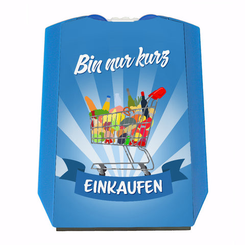 Bin nur kurz Einkaufen Parkscheibe mit zwei Einkaufswagenchips