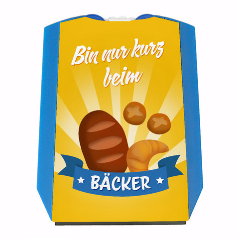 Bin nur kurz beim Bäcker Parkscheibe mit zwei Einkaufswagenchips