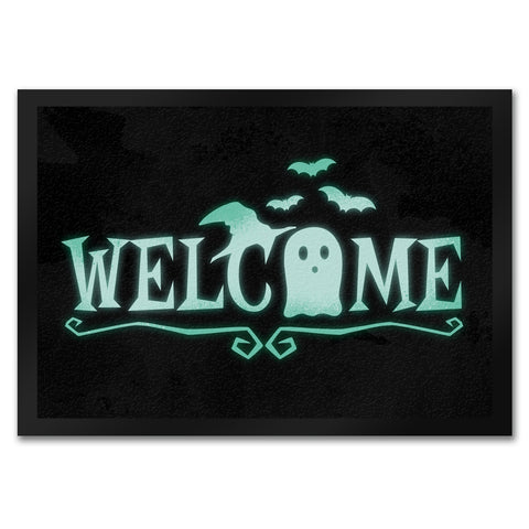 Welcome Fußmatte für Halloween mit Geist