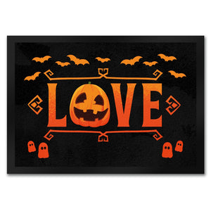 Love Fußmatte für Halloween mit Kürbis