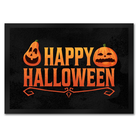 Happy Halloween Fußmatte mit lustigen Kürbissen