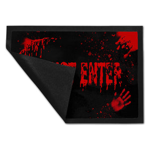 Do Not Enter Horror Halloween Blutbad Fußmatte mit Blutspritzern