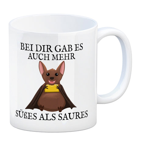 Bei dir gab es auch mehr Süßes als Saures Kaffeebecher mit dicker Fledermaus