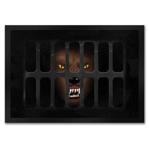 Schachtdeckel Horror Halloween Fußmatte mit Werwolfmotiv