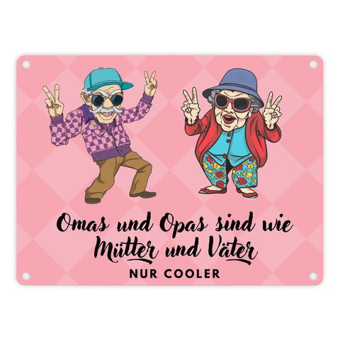 Omas und Opas sind wie Mütter und Väter nur cooler Metallschild in 15x20 cm
