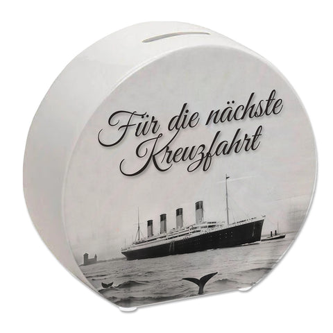 Für die nächste Kreuzfahrt Spardose mit Titanic-Motiv