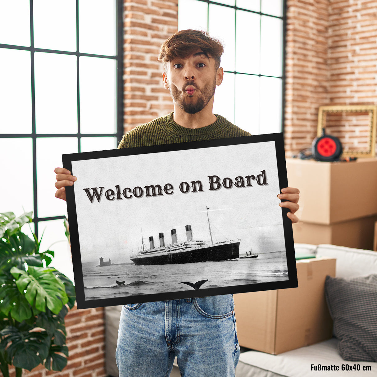 Welcome on Board Fußmatte in 35x50 cm mit Titanic-Motiv