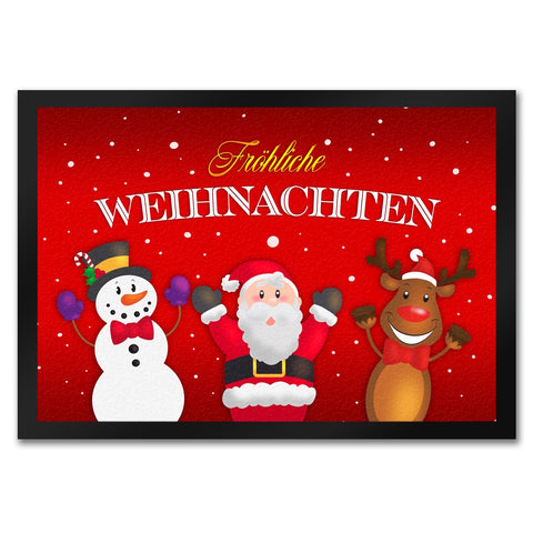 Fröhliche Weihnachten Weihnachtsfiguren Fußmatte