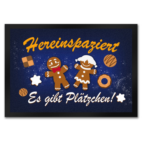 Hereinspaziert - es gibt Plätzchen Weihnachten Fußmatte