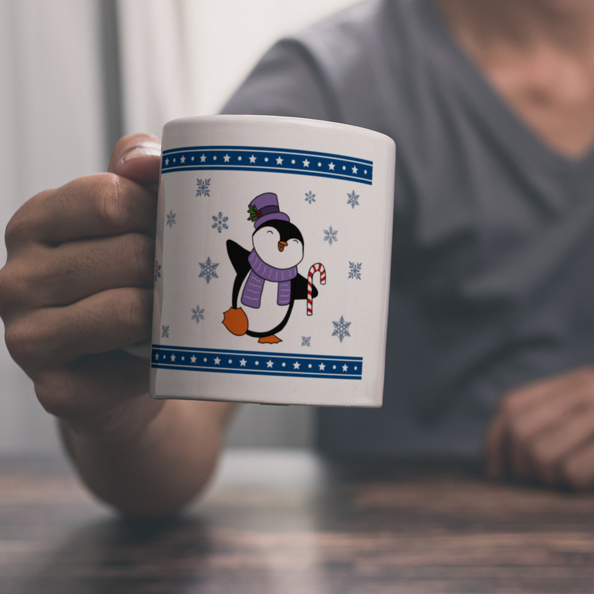 Tanzender Winter Pinguin Weihnachten Kaffeebecher