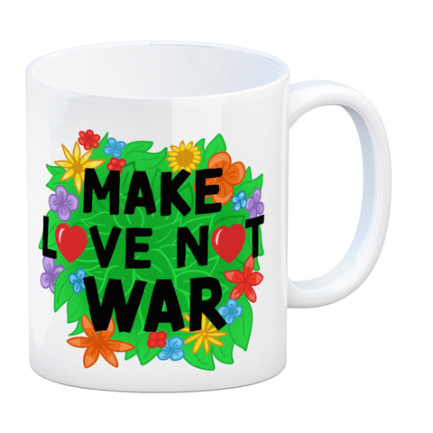 Make love not war Blumenmotiv Kaffeebecher