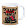 Echte Kerle fahren Traktor Kaffeebecher in braun