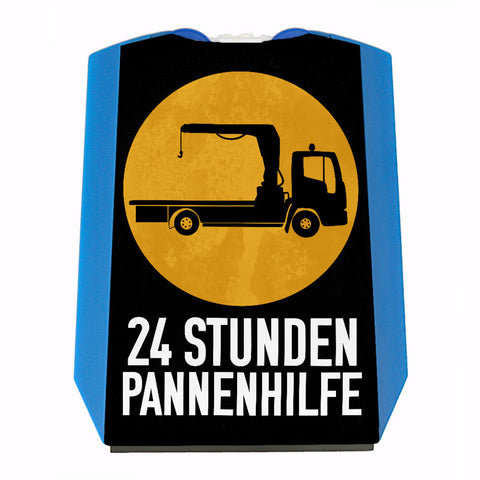 Abschleppdienst Parkscheibe mit 2 Einkaufswagenchips