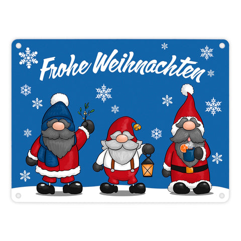 Frohe Weihnachten Wichtel Metallschild