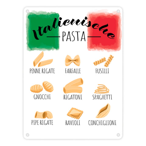 Italienische Pasta Metallschild
