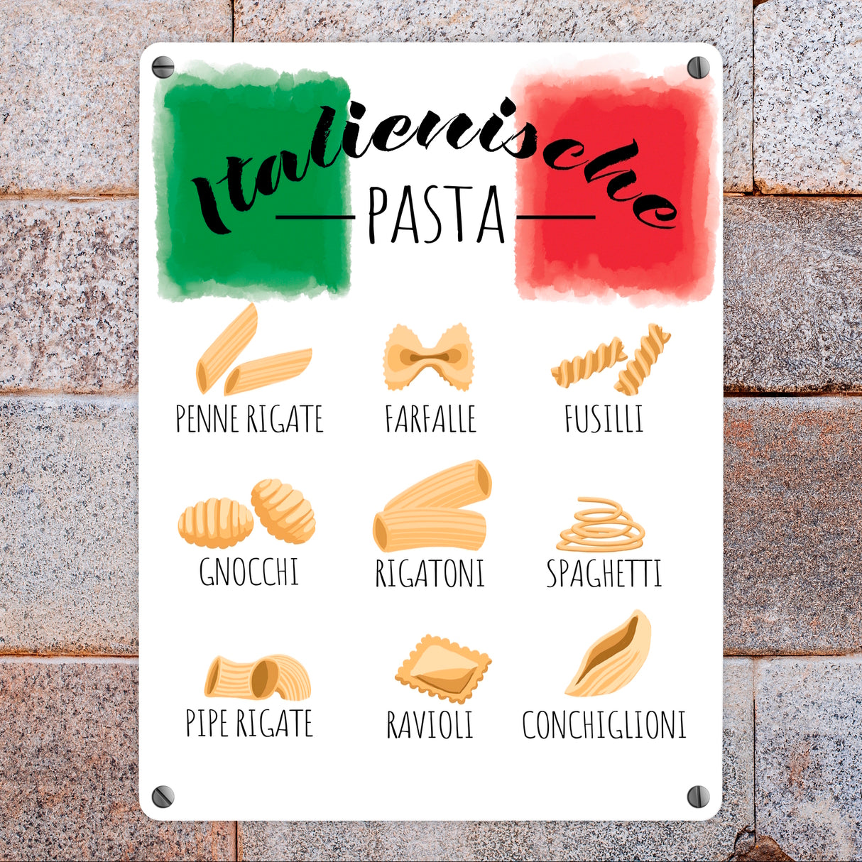 Italienische Pasta Metallschild