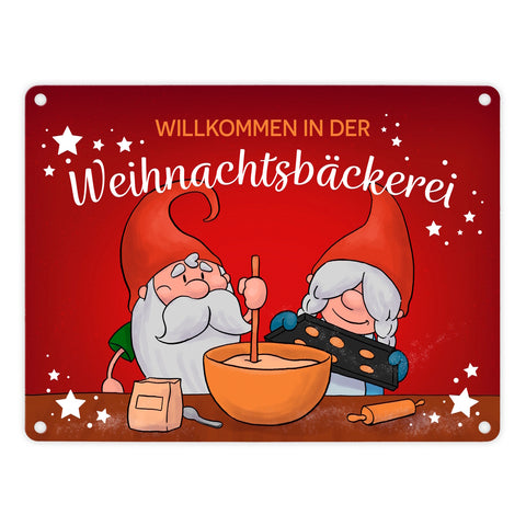 Willkommen in der Weihnachtsbäckerei Metallschild