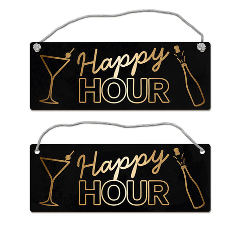 Happy Hour Wendeschild mit Kordel