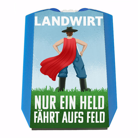 Landwirt - Nur ein Held fährt aufs Feld Parkscheibe mit 2 Einkaufswagenchips