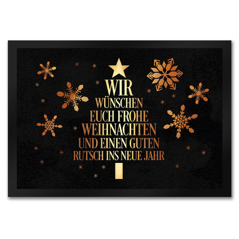 Frohe Weihnachten & einen guten Rutsch Christbaum Fußmatte