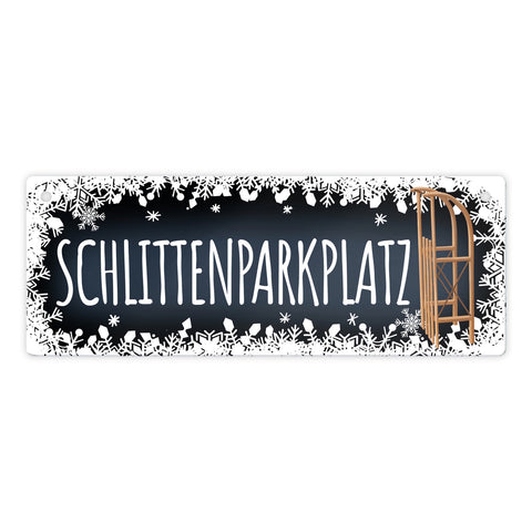 Schlittenparkplatz Metallschild